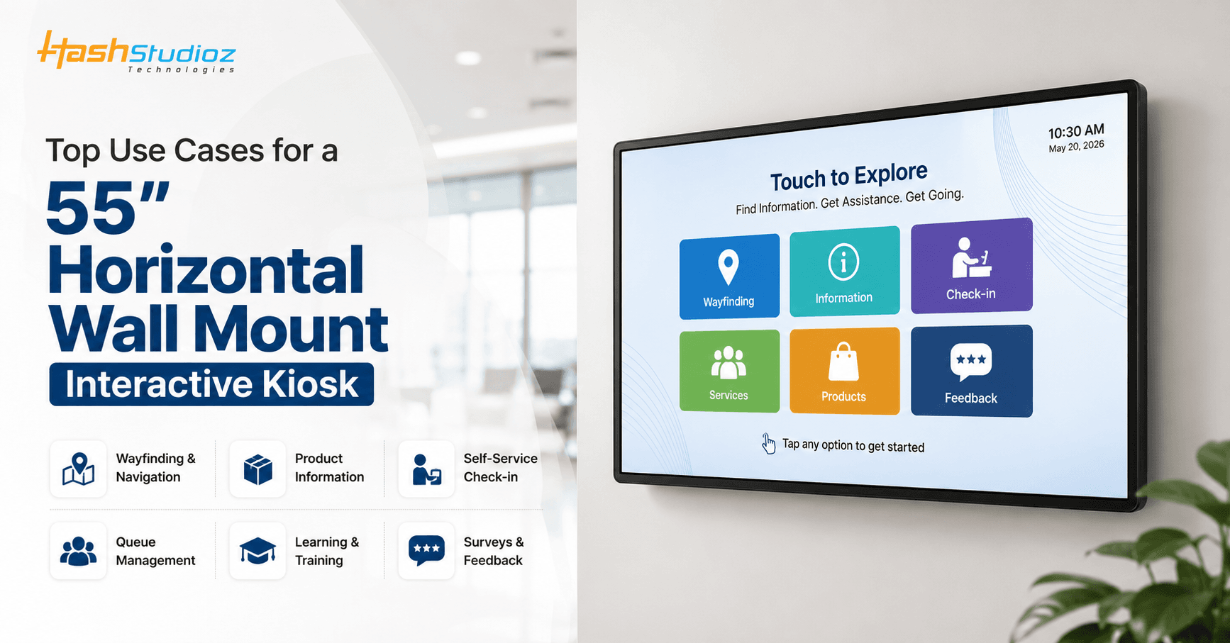 Top Use Cases for a 55″ Horizontal Wall Mount Interactive Kiosk